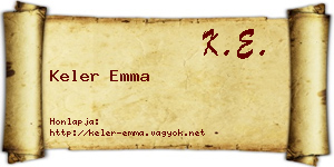 Keler Emma névjegykártya